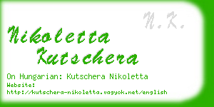 nikoletta kutschera business card